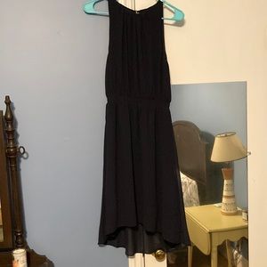 Navy high low dress. Tank with button back closure